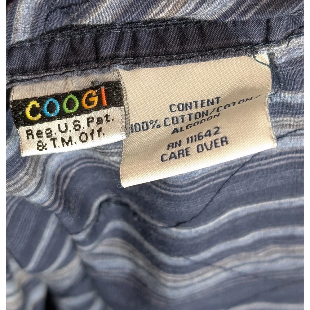 VTG Coogi Button Down Shirt‎ Mens 3XL Blue Stripe Argyle Embroidery Y2K 90s